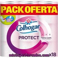 Papel Higiénico Blanco Colhogar Protect, Paquete 18 Rollos