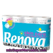 Papel Higiénico Blanco Skin Care Loción De Macadamia Renova 12 Rollos.