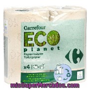 Papel Higiénico Carrefour Eco Planet 4 Rollos.
