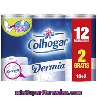 Papel Higiénico Colhogar Dermia, Paquete 12 Rollos