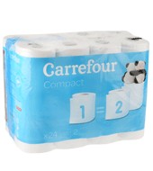 Papel Higiénico Compact Doble Rollo Carrefour 24 Rollos.