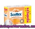 Papel Higiénico Con Triple Capa Enriquecido Con Un Suave Toque De Leche De Almendras Scottex Sensitive 6 Unidades