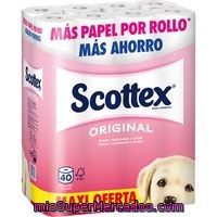 Papel Higiénico Scottex, Paquete 40 Rollos