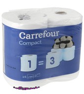 Papel Higiénico Triple Rollo De 2 Capas Carrefour 4 Rollos.