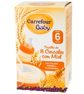 Papilla 8 Cereales Con Miel Carrefour Baby Pack De 2x600 G.