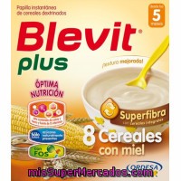 Papilla Superfibra 8 Cereales Con Miel Blevit Plus, Caja 600 G