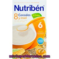 Papillas 8 Cereales Con Miel-4 Frutas Nutriben, Caja 600 G