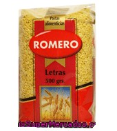 Pasta Con Forma De Letras Romero 500 G.
