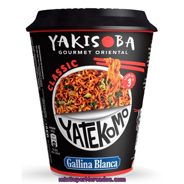 Pasta Deshidratada Fideos Orientales Yakisoba Gourmet Clasico (con Verduras Y Salsa Oriental), Gallina Blanca, Bote 93 G