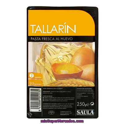 Pasta Fresca Tallarin, Saula, Tarrina 250 G