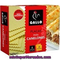 Pasta Para Canelones Gallo, 20 Placas, Caja 160 G