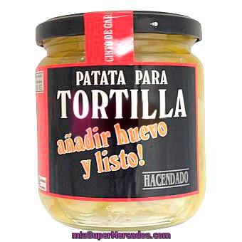 Patata Con Cebolla Para Tortilla (preparado Sin Huevo), Hacendado, Tarro 340 G