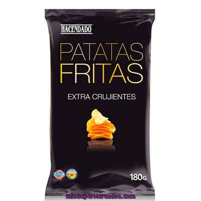 Patatas Fritas Lisas Extracrujientes, Hacendado, Paquete 180 G