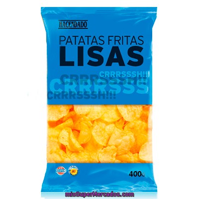 Patatas Fritas Lisas ***tamaño Ahorro***, Hacendado, Paquete 400 G