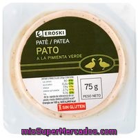 Paté De Pato A La Pimienta Verde Eroski, Blister 75 G