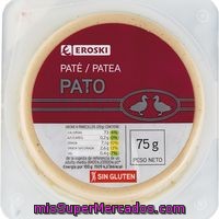 Paté De Pato Eroski, Blister 75 G