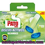 Pato Desinfectante Wc Discos Activos Lima Fresca Recambio 2 Unidades