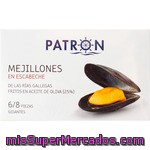 Patron Mejillones En Escabeche De Las Rías Gallegas 6-8 Piezas Gigantes Lata 69 G Neto Escurrido