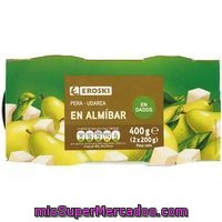 Pera En Dados En Almíbar Eroski, Pack 2x115 G