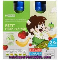 Petit Bolsillo De Fresa-platano Eroski, Pack 4x80 G