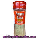 Pimienta Blanca Molida (tapon Rojo), Hacendado, Tarro 70 G