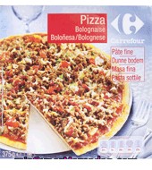 Pizza Boloñesa Masa Fina Carrefour 375 G.