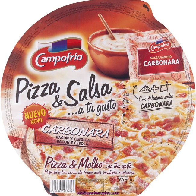 Pizza Carbonara Con Salsa Campofrío, 1 Unid., 360 G