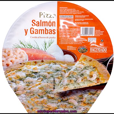 Pizza Congelada Salmon Gamba, Hacendado, U 390 G