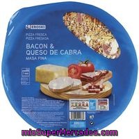 Pizza De Bacon Y Queso Cabra Eroski, 1 Unid, 375 G