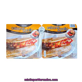 Pizza Fresca Calzone Pollo Barbacoa, Hacendado, Bipack 2 U - 620 G