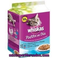 Platitos Carme Roja Whiskas, Pack 6x50 G