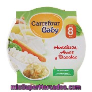 Plato De Hortalizas, Arroz Y Bacalao Carrefour Baby 200 G.