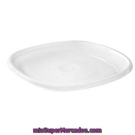 Plato Desechable Plastico Multiusos 215 Mm Blanco, Bosque Verde, 25 U