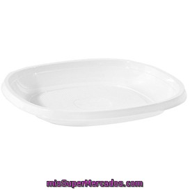 Plato Desechable Plastico Postre 175 Mm Blanco, Bosque Verde, 25 U