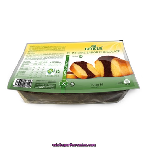 Plum Cake Sabor Chocolate Sin Gluten, Beiker, U 270 G