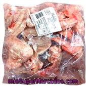 Pollo alas congelados, sada, paquete 1 kg aprox(peso aproximado de la  unidad 1000 gr), precio actualizado en todos los supers