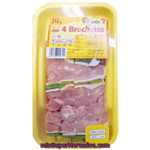 Pollo Brocheta Fresco, Jovi, Bandeja 4 U - 345 G