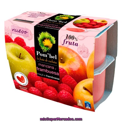 Pombel Compota Manzana Y Frambuesa 400g