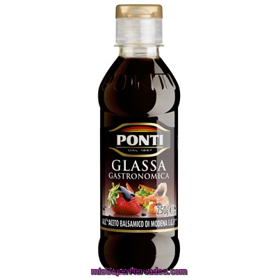 Ponti Glassa Crema De Vinagre Balsámico De Módena Bote 250 G