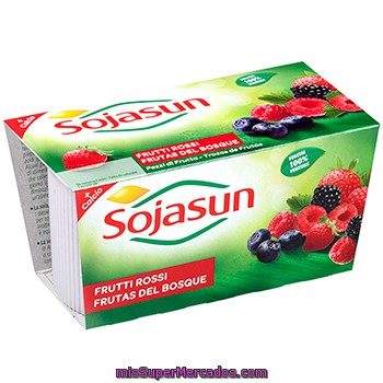 Postre De Soja Frutas Del Bosque Sojasun, Pack 2x100 G