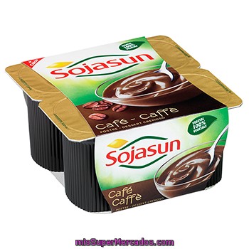 Postre Fresco De Soja Y Café Sojasun 4 Unidades De 100 Gramos