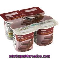 Postre Sabor Chocolate Eroski, Pack 4x125 G