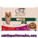 Purina One My Dog Is Active Selección De Carnes Para Perros De 1-10 Kg Pack 4 Bolsas 100 G