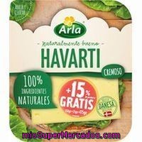 Queso Havarti Arla, Lonchas, Sobre 150+25 G