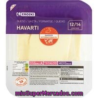 Queso Havarti Eroski, Lonchas, Bandeja 300 G