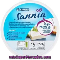 Queso Light Eroski Sannia, Porciones, Caja 250 G