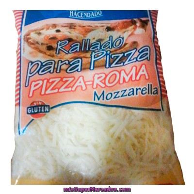 Queso Rallado Hilos Pizza (mozzarella), Hacendado, Paquete 200 G.