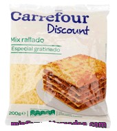 Queso Rallado Mezcla Carrefour Discount 200 G.