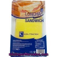 Queso Sandwich Casa Macan, Lonchas, Bandeja 200 G