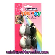 Ratones Felpa Para Gato Vitakraft 6 Ud.